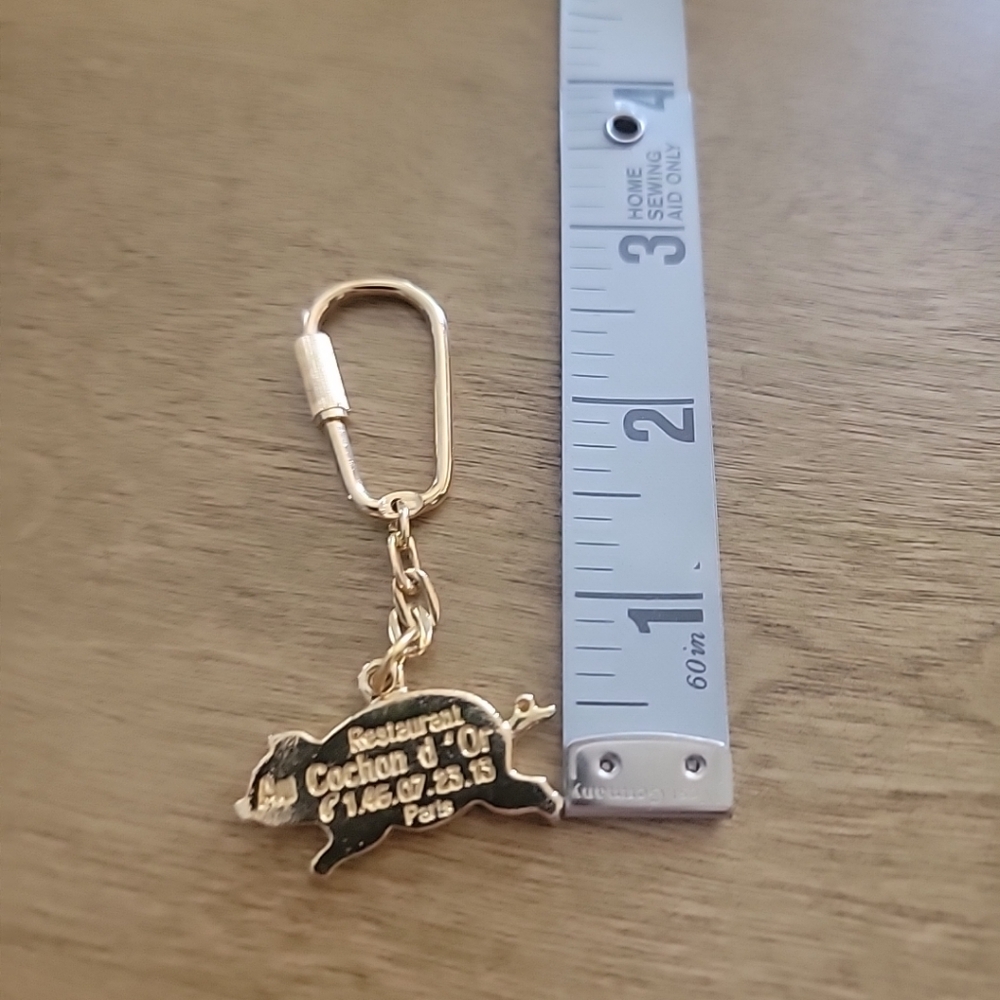 Restautant "Au Cochon d'Or" Paris, Gold Key Chain